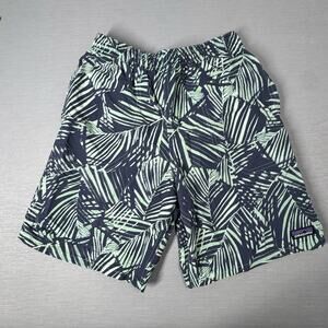 Patagonia Boys Size Large Leaf Print Green Lined Outdoor Nylon Baggies Sports